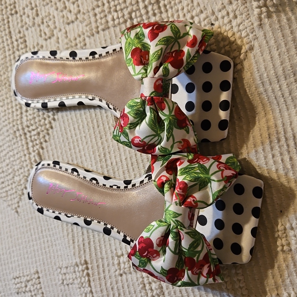 Betsy Johnson cherry and polkadot sandals